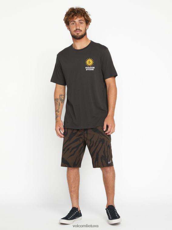šortai su elastiniu juosmeniu tamsiai rudas PL02T748 lauke unisex